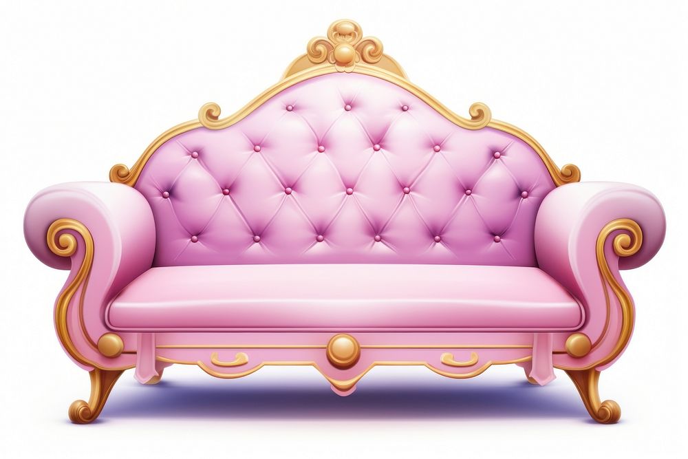 Furniture luxury sofa white background. AI generated Image by rawpixel.