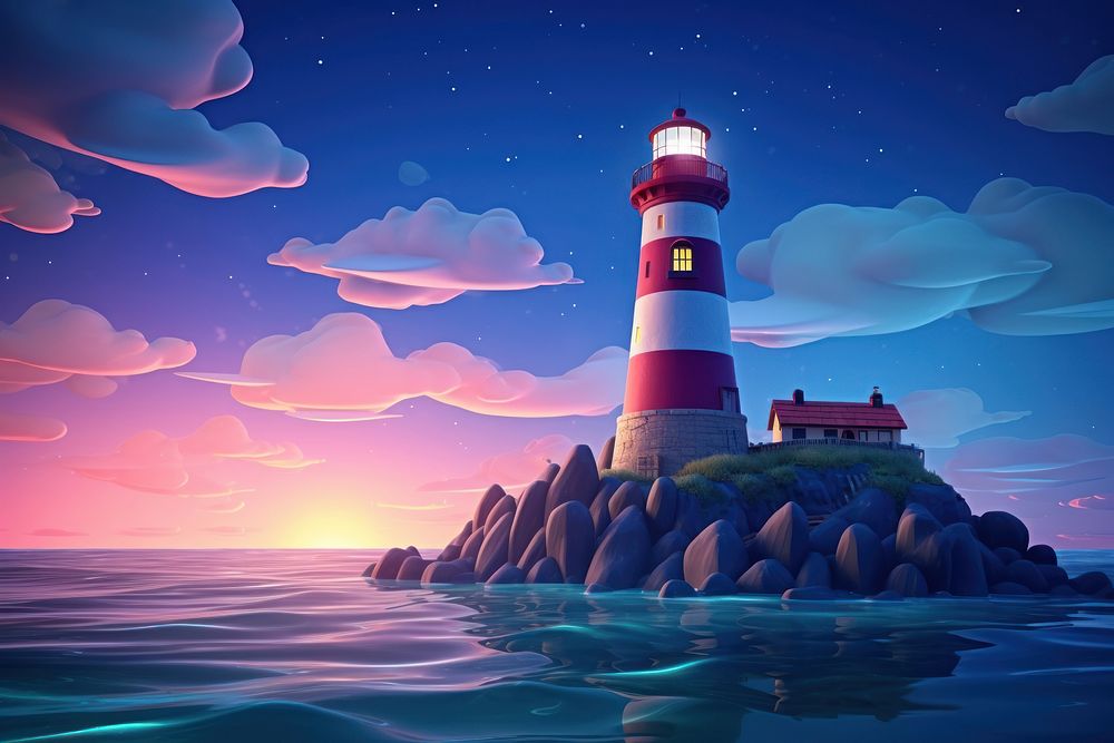 Sky architecture lighthouse outdoors. AI generated Image by rawpixel.