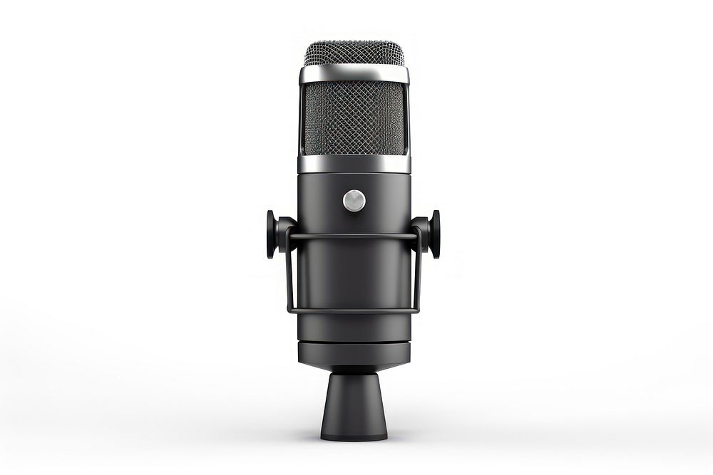 Microphone studio white background technology. AI generated Image by rawpixel.