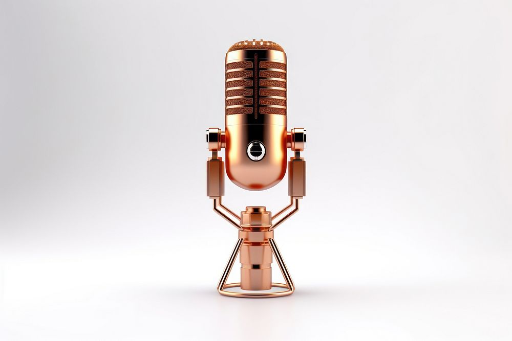 Microphone white background technology copper. 