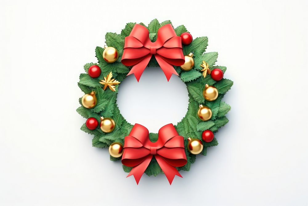 Wreath christmas food white background. AI generated Image by rawpixel.