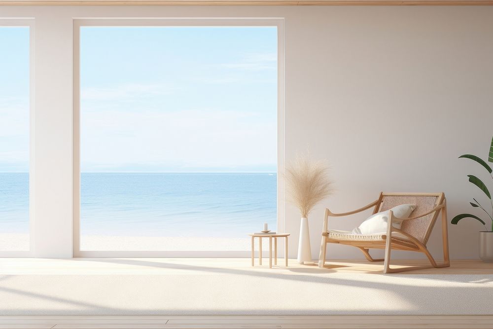 Furniture window beach chair. AI generated Image by rawpixel.
