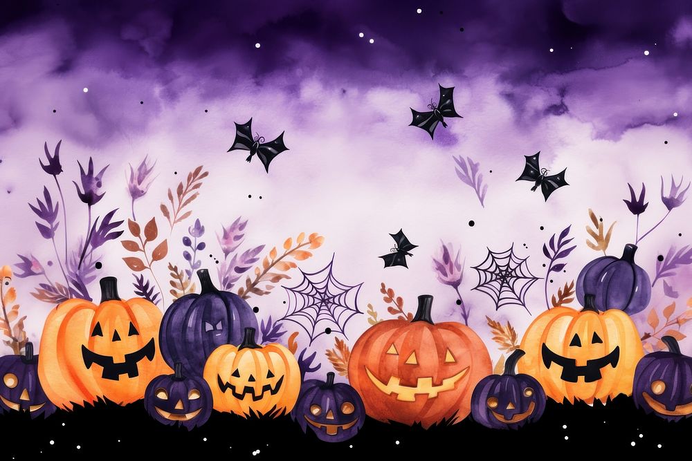 Halloween backgrounds pumpkin purple. 