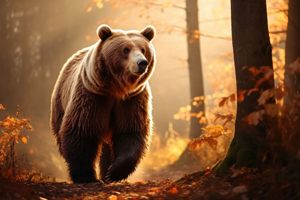 Autumn bear wildlife mammal. 