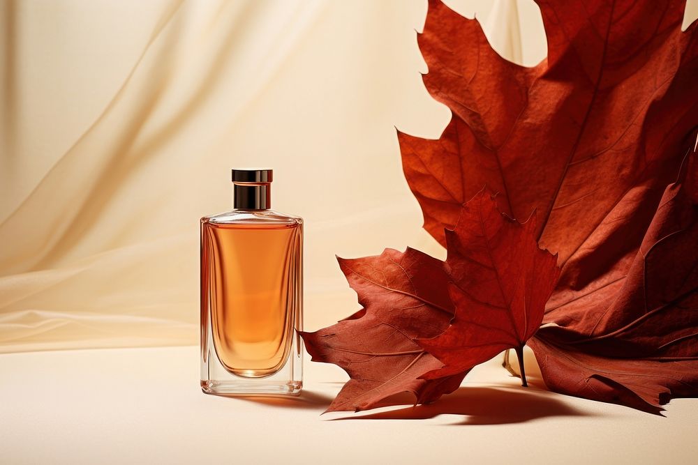 Perfume bottle leaf cosmetics. AI | Free Photo - rawpixel