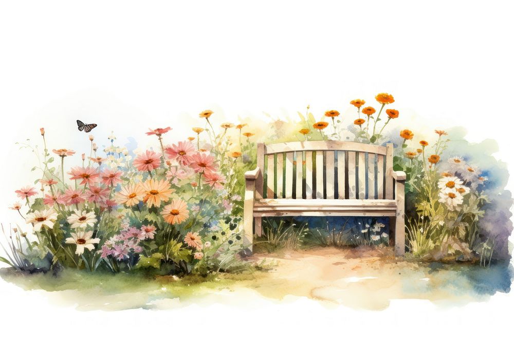 Flower garden bench furniture. 