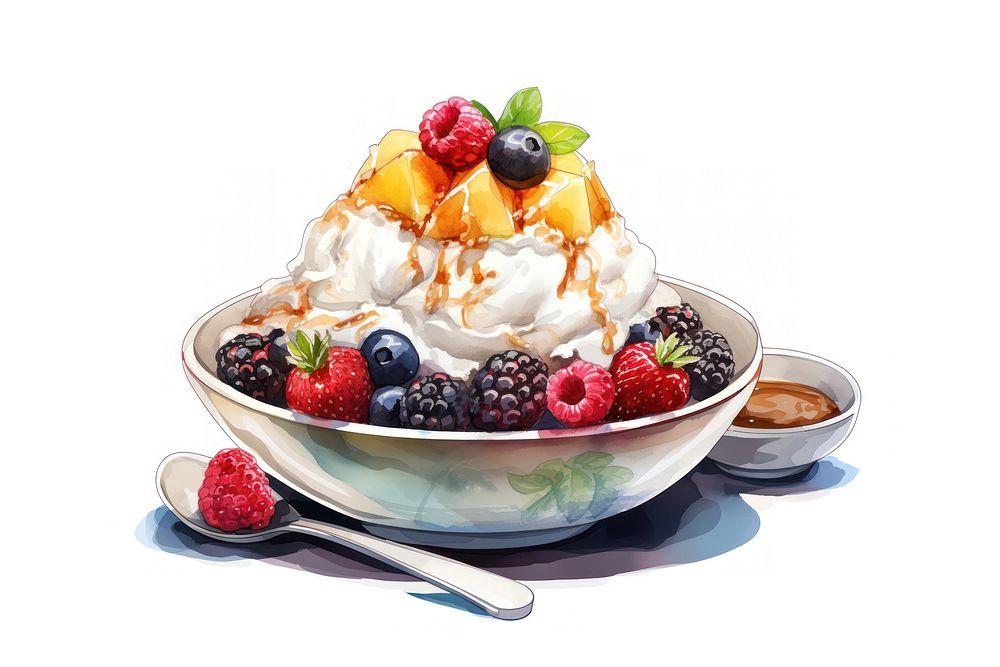 Dessert sundae cream spoon. AI generated Image by rawpixel.