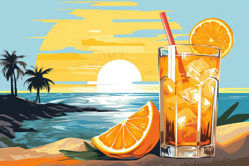 Cocktail summer outdoors orange. AI generated Image by rawpixel.