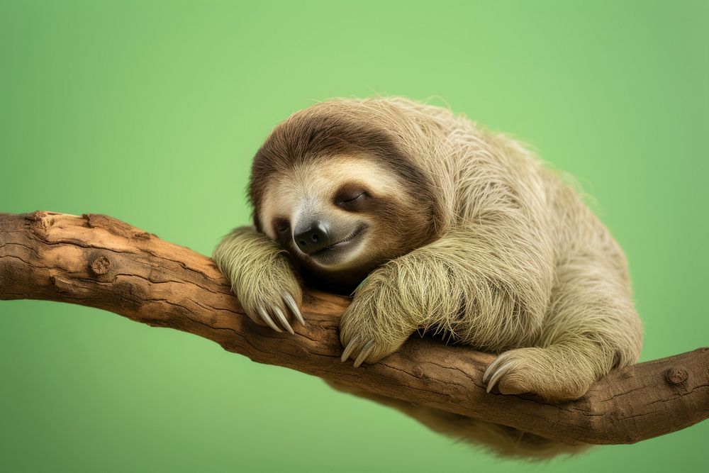 Sloth wildlife sleeping animal. AI generated Image by rawpixel.