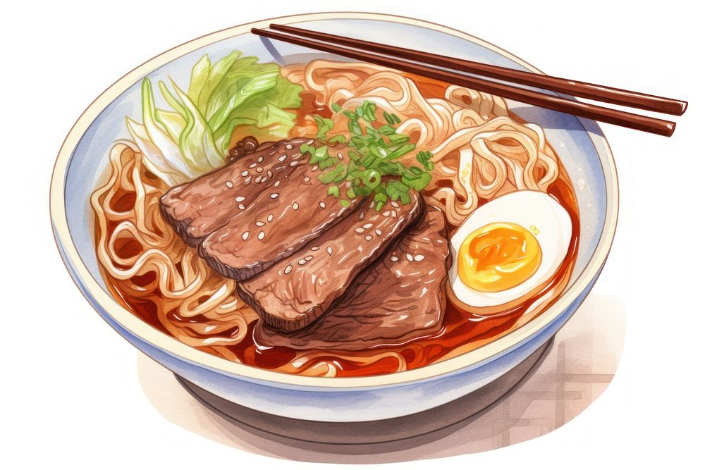 Bowl noodle ramen plate. AI generated Image by rawpixel.