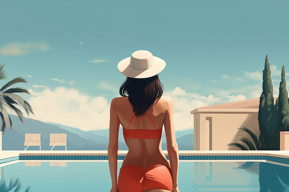 Summer swimwear bikini adult. AI generated Image by rawpixel.