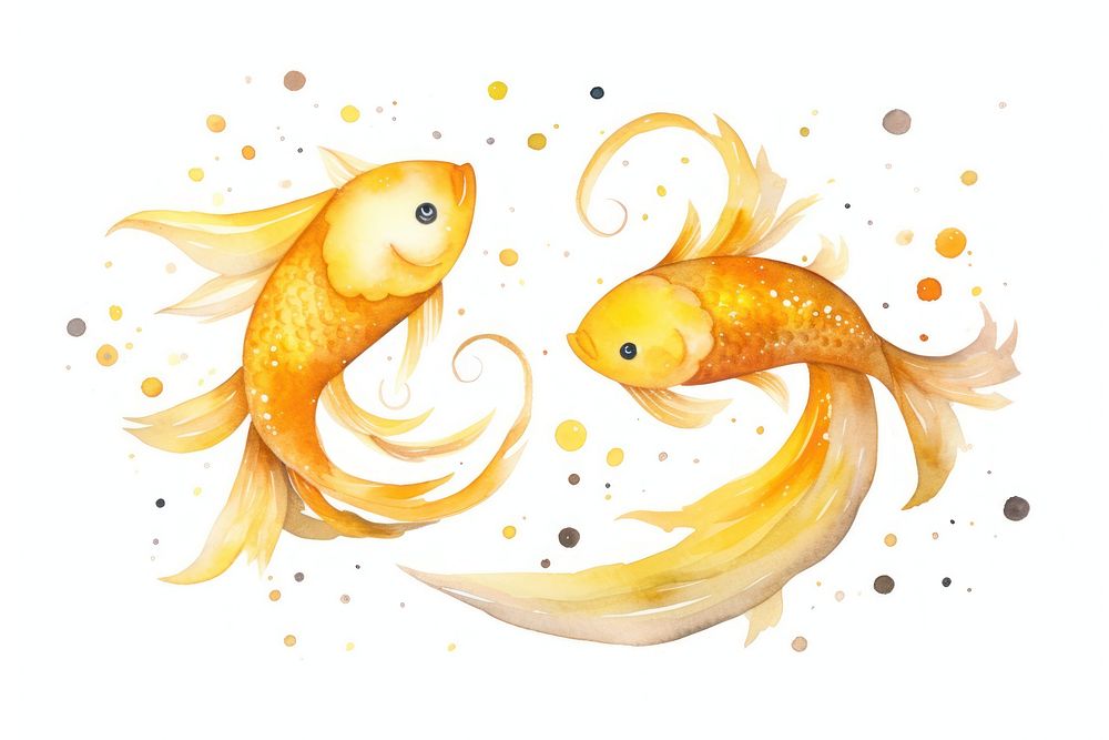 Goldfish animal yellow creativity. AI generated Image by rawpixel.