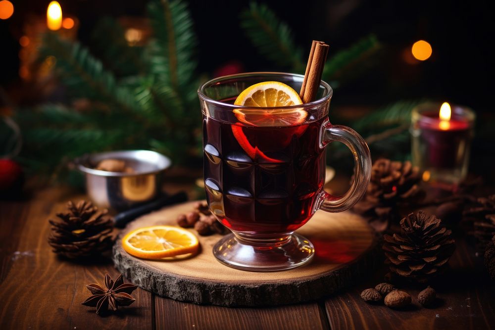 Christmas drink glass food. AI | Free Photo - rawpixel