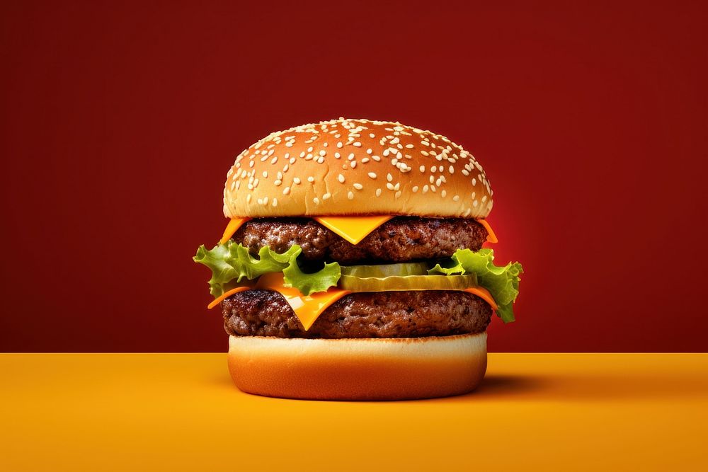 Hamburger food condiment vegetable. AI generated Image by rawpixel.