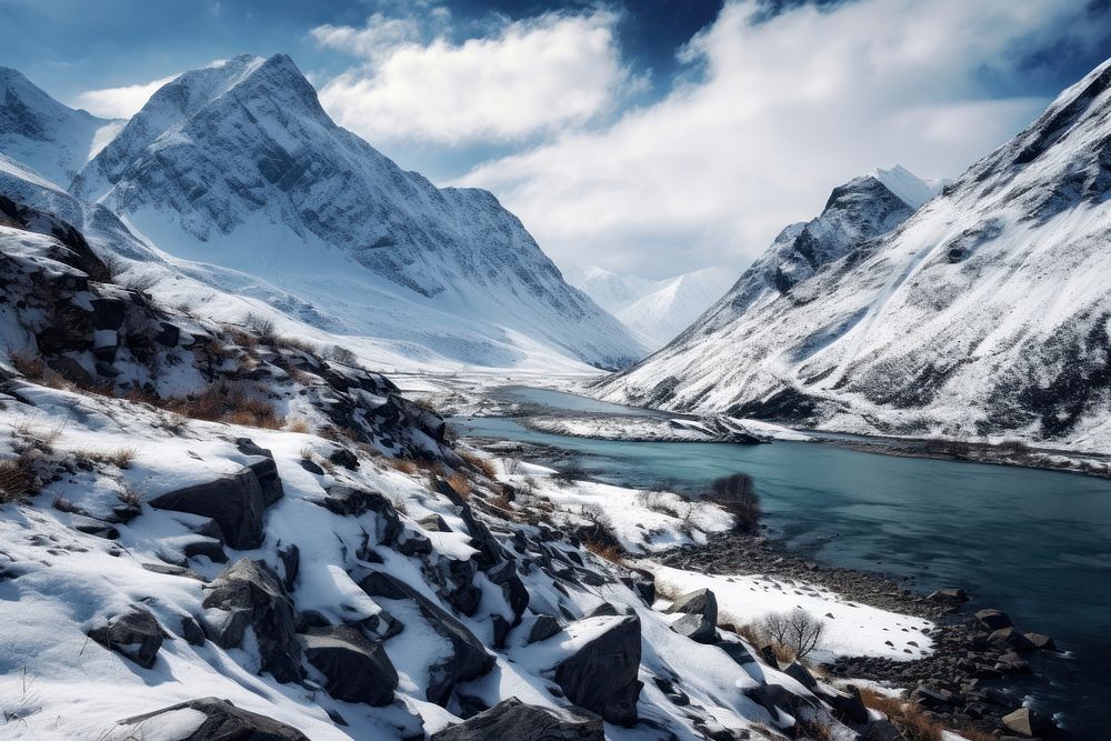 Mountain snow outdoors glacier. AI generated Image by rawpixel.