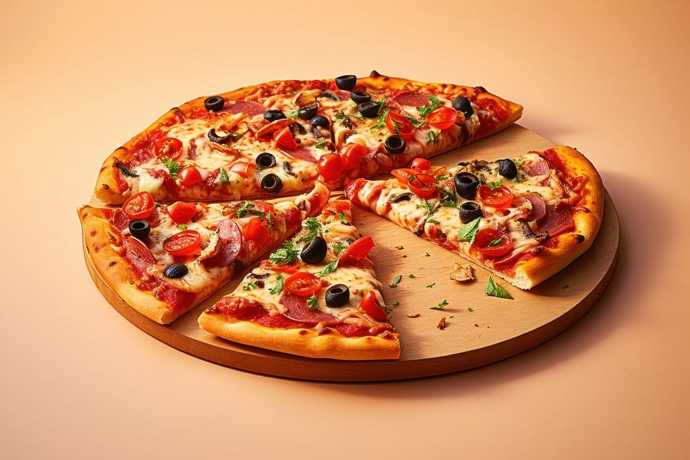 Pizza food mozzarella pepperoni. AI generated Image by rawpixel.