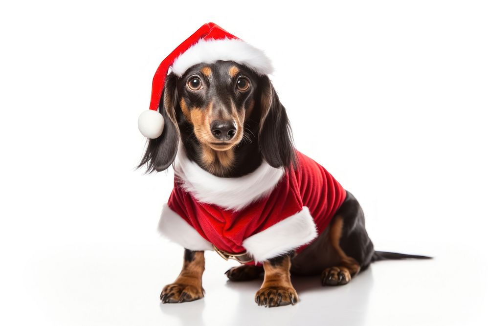 Dachshund christmas portrait mammal. AI generated Image by rawpixel.