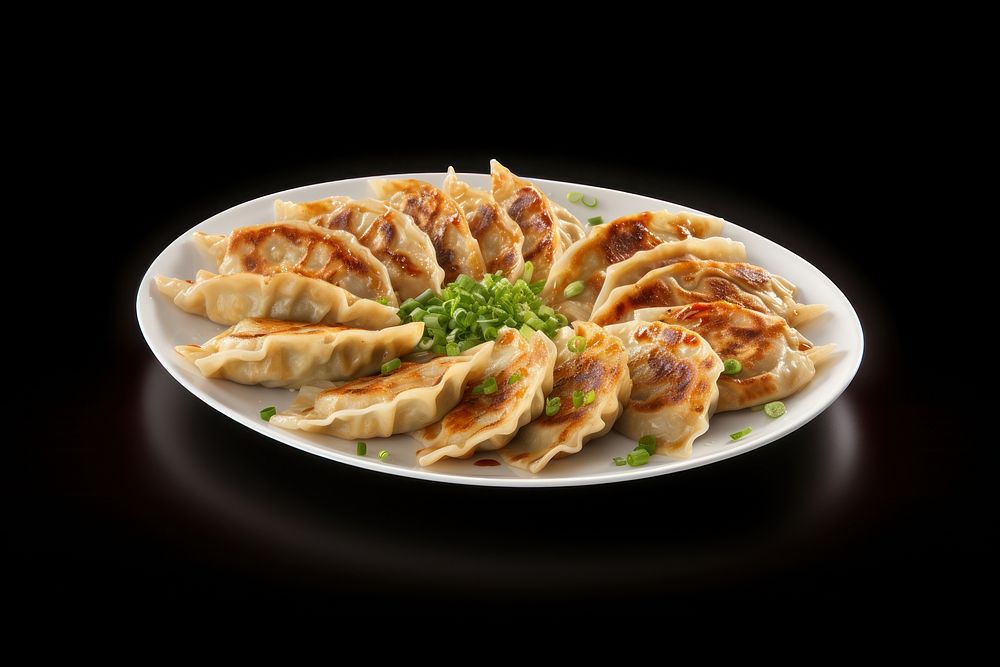 Food dumpling plate meal. AI generated Image by rawpixel.