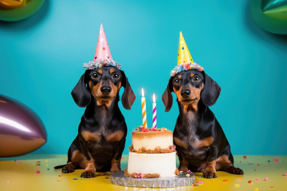 Cake dachshund birthday dessert. 