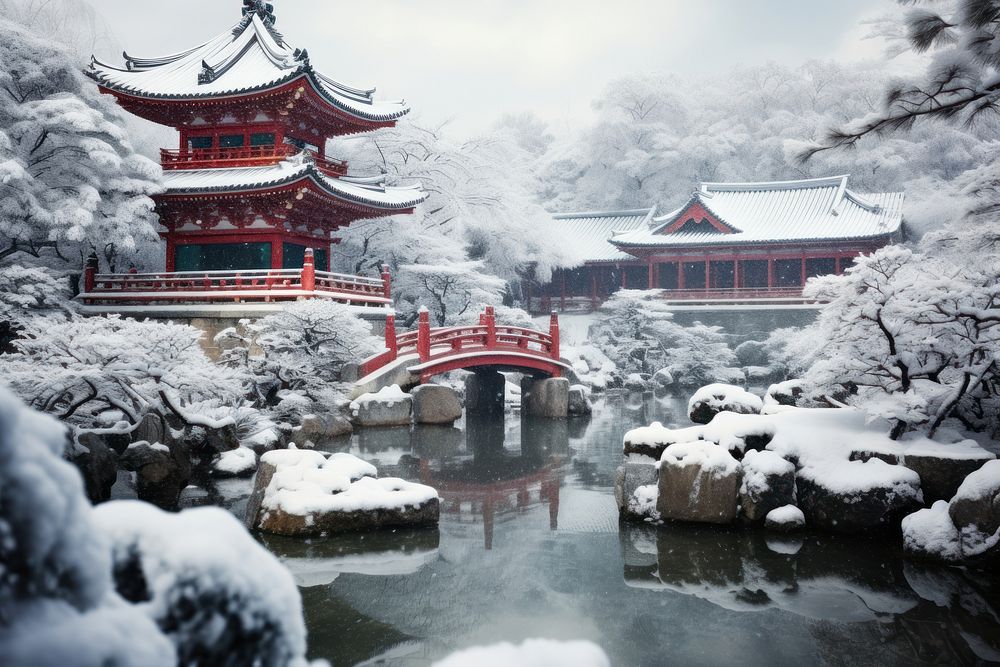 Snow architecture building outdoors. 