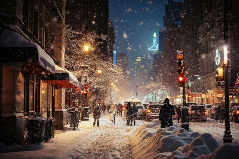 Snow city architecture blizzard. | Premium Photo - rawpixel