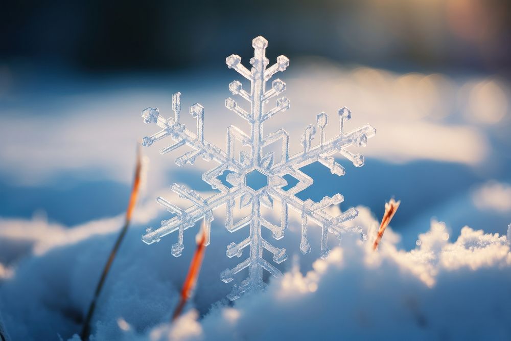 Snowflake christmas outdoors nature. AI generated Image by rawpixel.