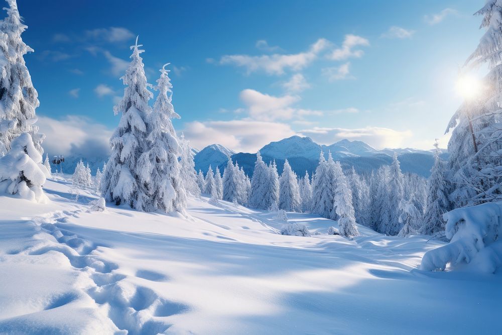 Landscape nature snow panoramic. AI | Premium Photo - rawpixel