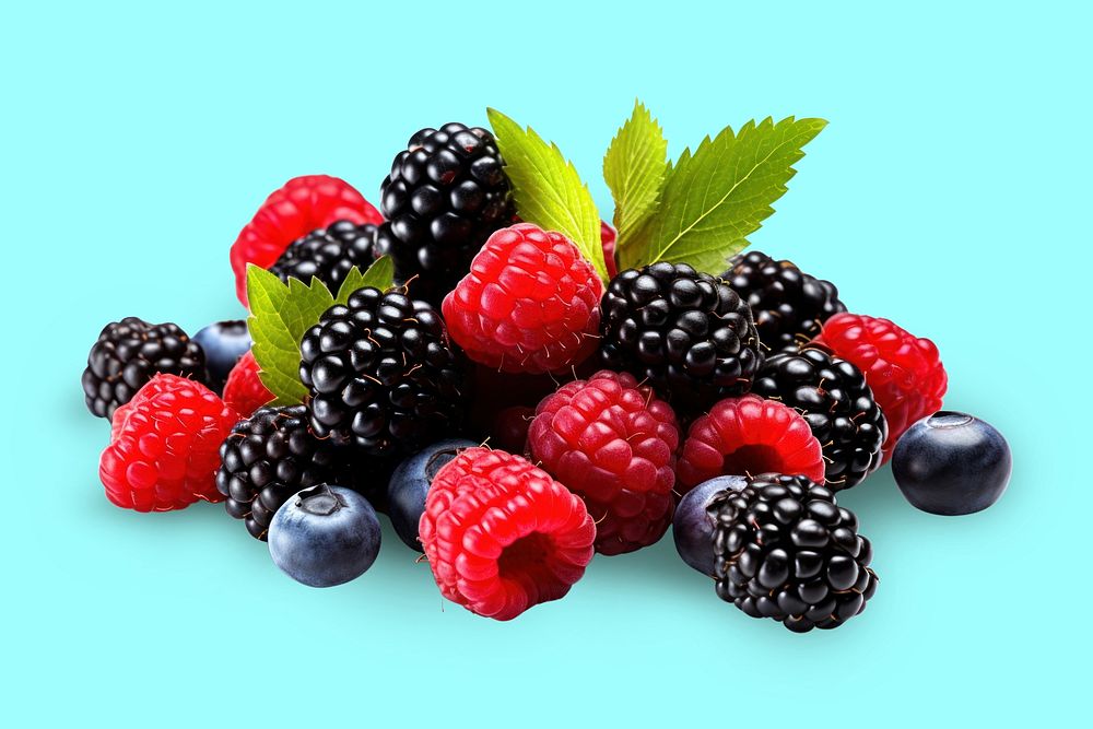 Blackberry raspberry blueberry fruit. 