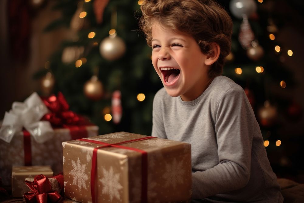 Christmas happiness laughing portrait. AI generated Image by rawpixel.