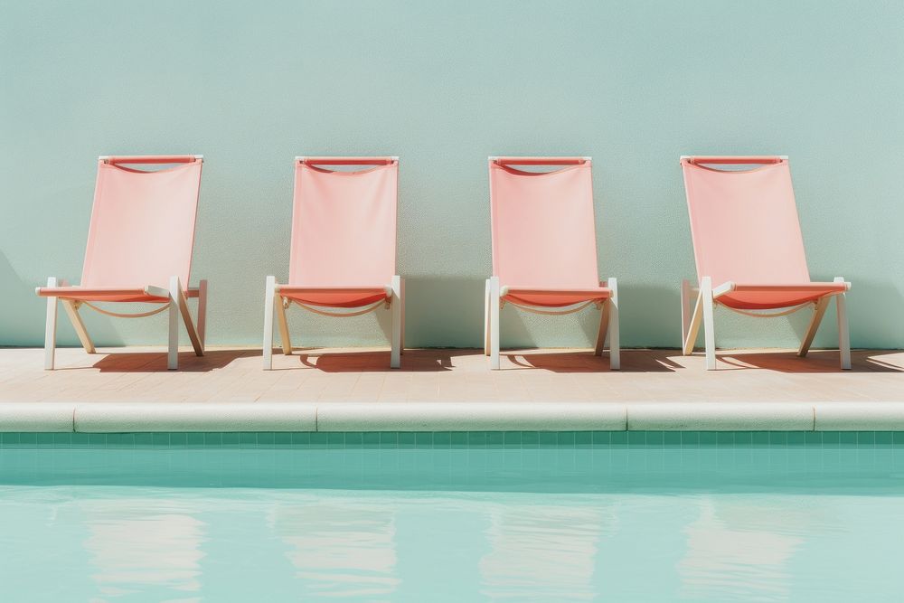 Chair architecture furniture pool. AI generated Image by rawpixel.