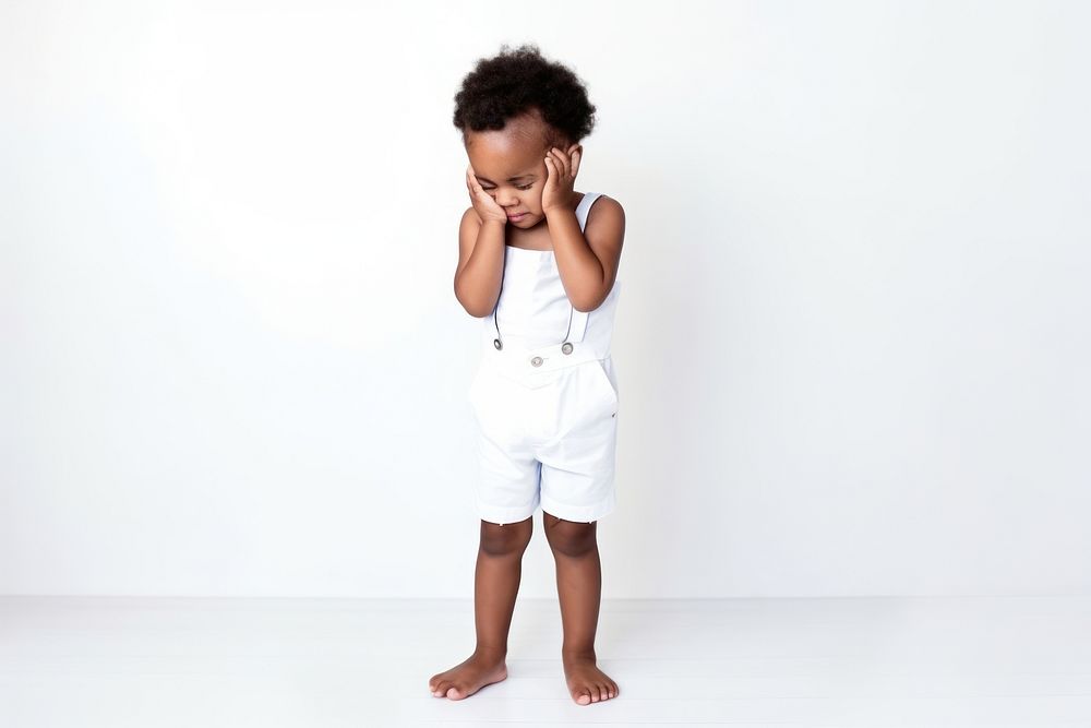 Portrait child white white background. AI generated Image by rawpixel.