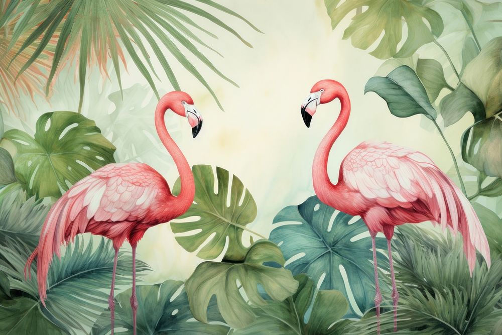 Flamingo outdoors tropics animal. AI generated Image by rawpixel.