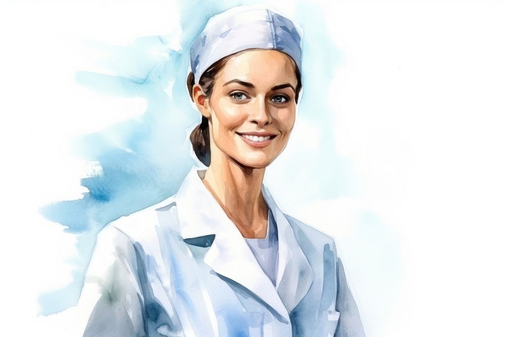 Portrait adult nurse smile. AI generated Image by rawpixel.