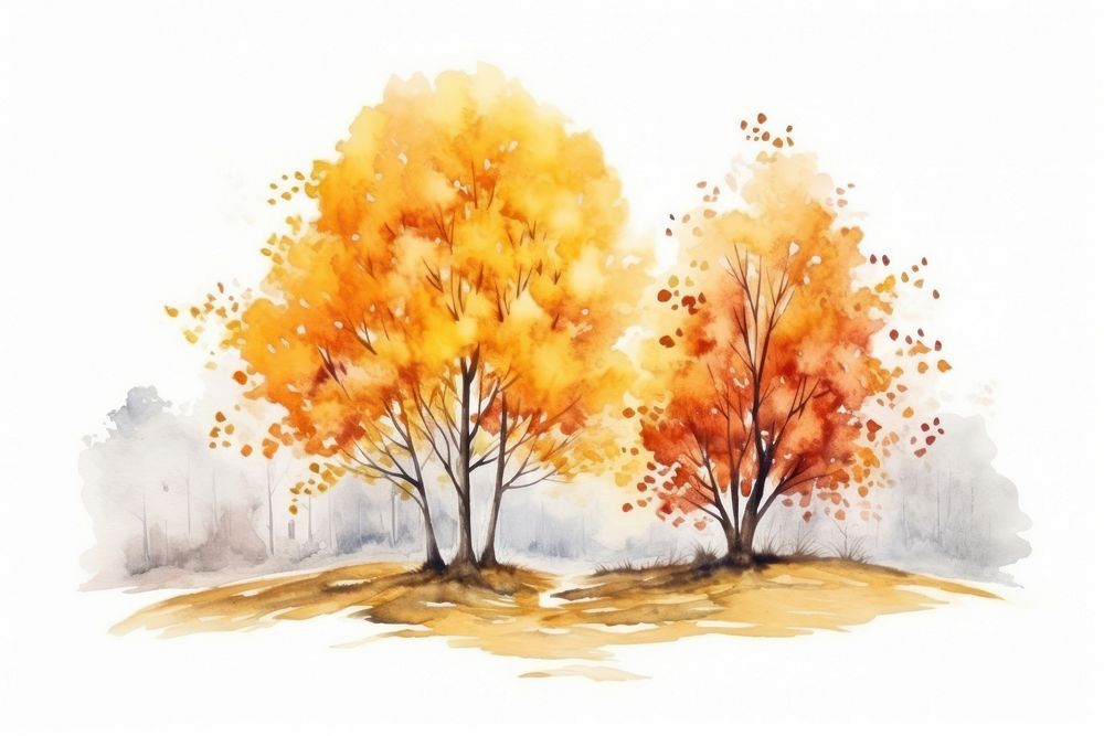 Painting outdoors autumn plant. AI generated Image by rawpixel.