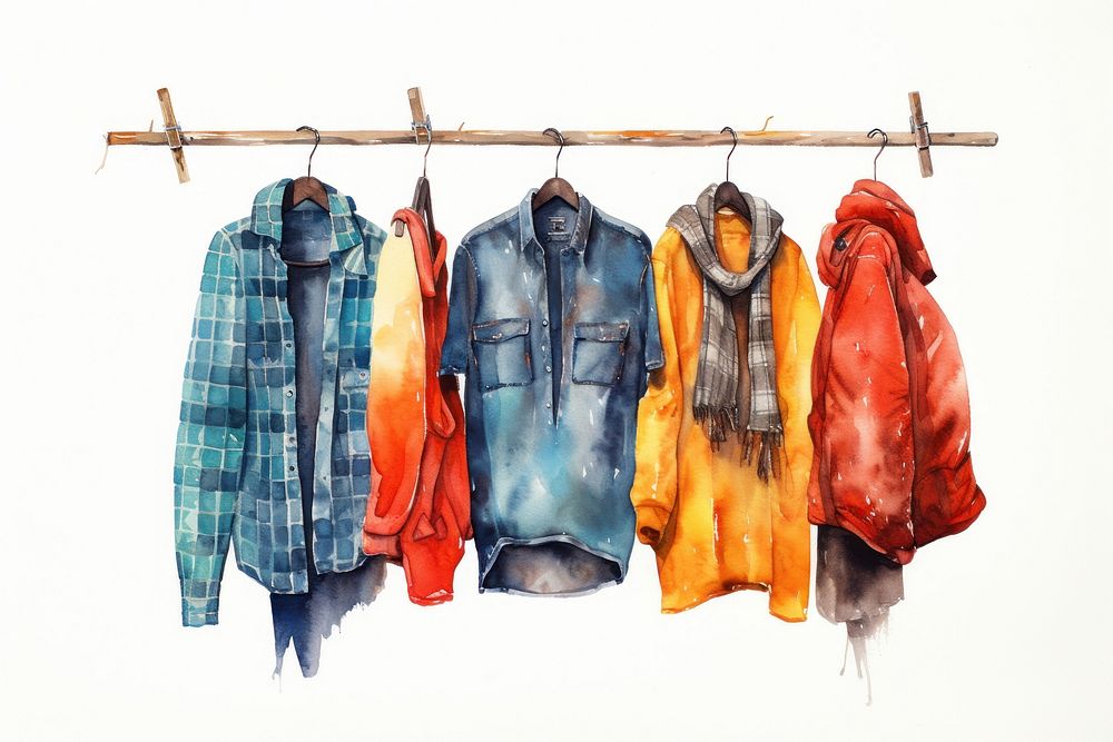 Clothesline coathanger clothespin outerwear. AI generated Image by rawpixel.