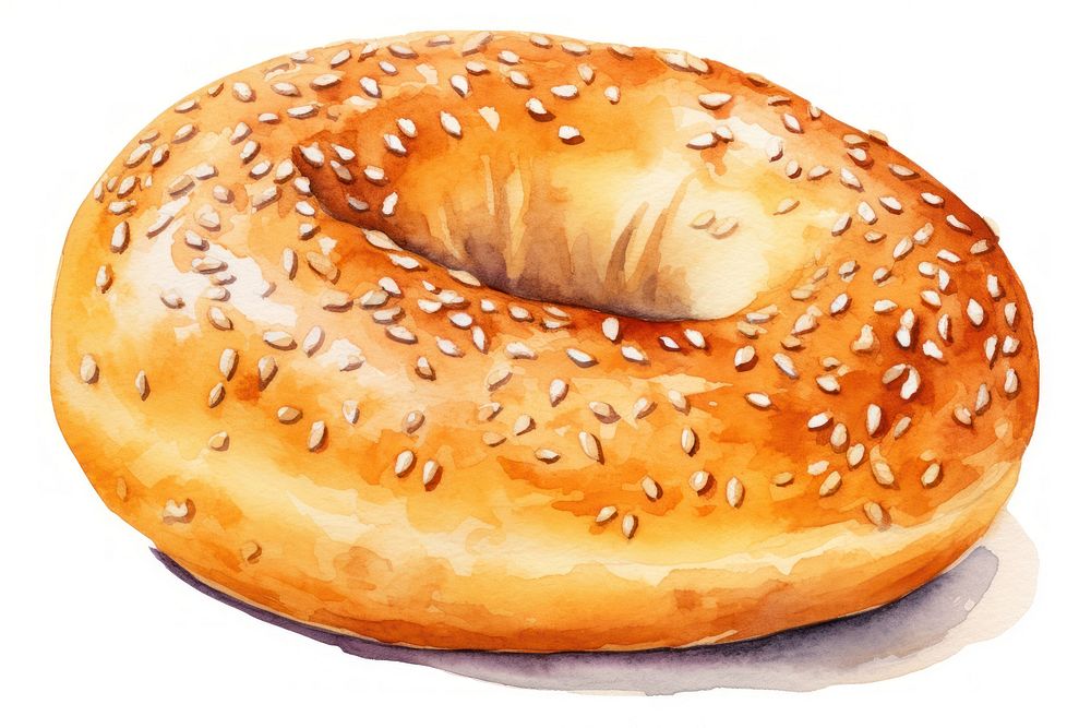 Bagel bread paper food. AI generated Image by rawpixel.