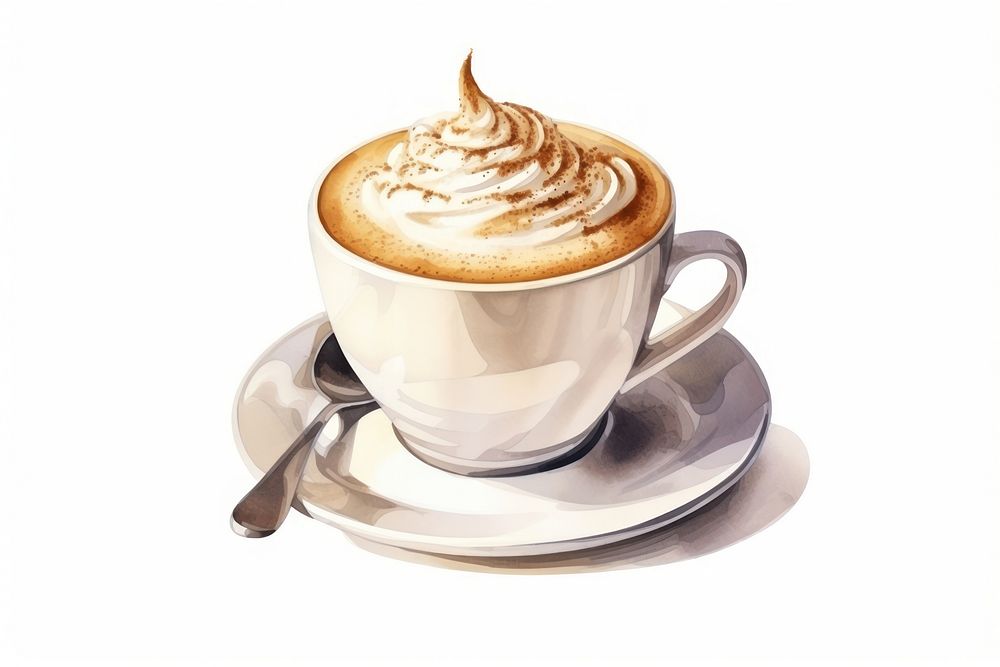 Cappuccino dessert coffee saucer. AI generated Image by rawpixel.