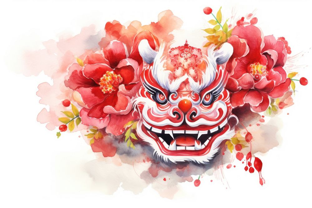 Flower art chinese new year representation. AI generated Image by rawpixel.