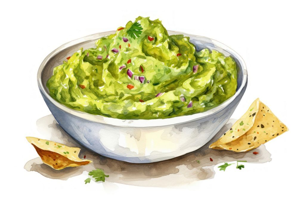 Guacamole plate food vegetable. AI generated Image by rawpixel.