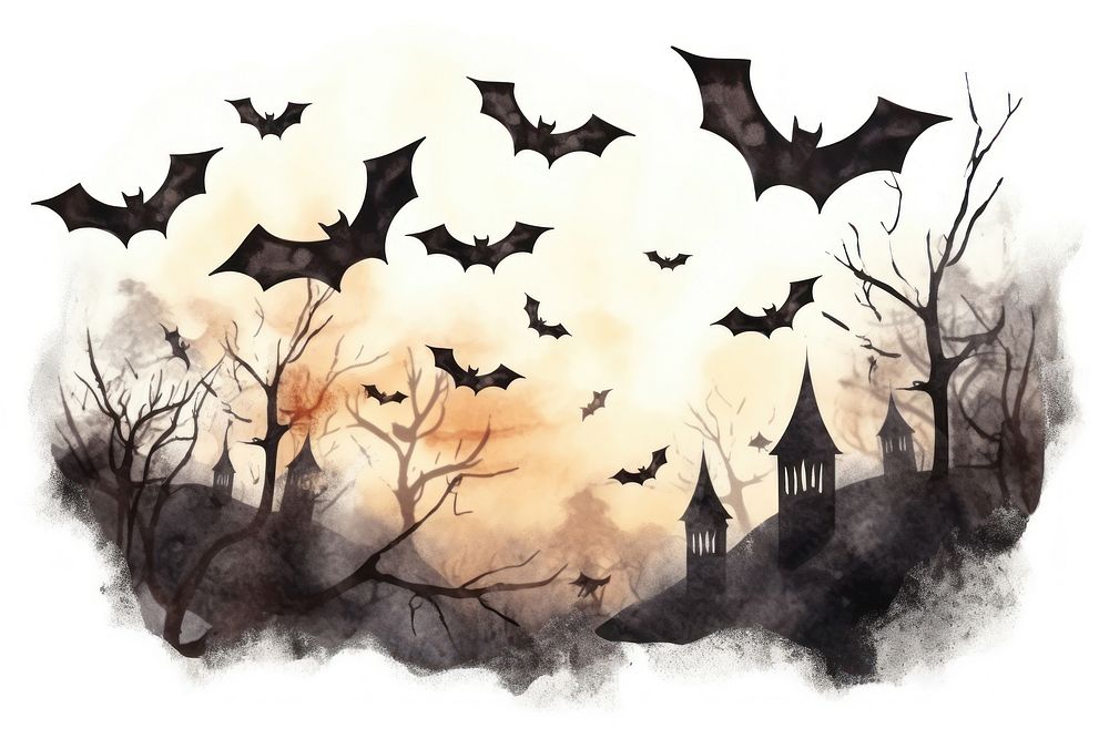 Paper bat celebration silhouette. AI generated Image by rawpixel.