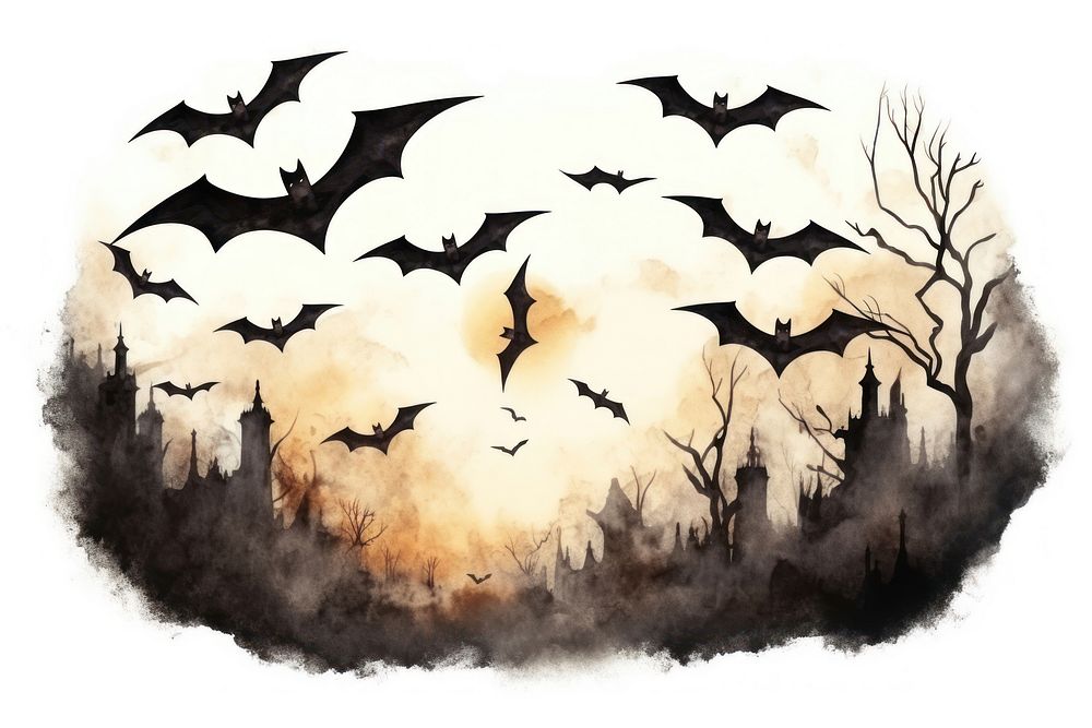 Bat celebration silhouette creativity. AI generated Image by rawpixel.