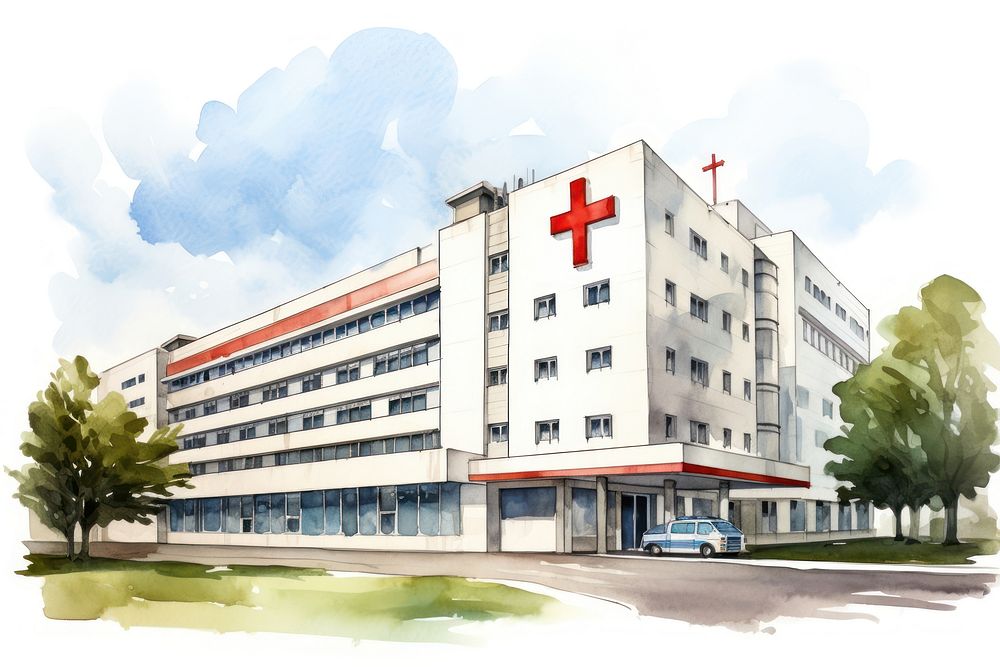 Architecture building hospital city. AI generated Image by rawpixel.