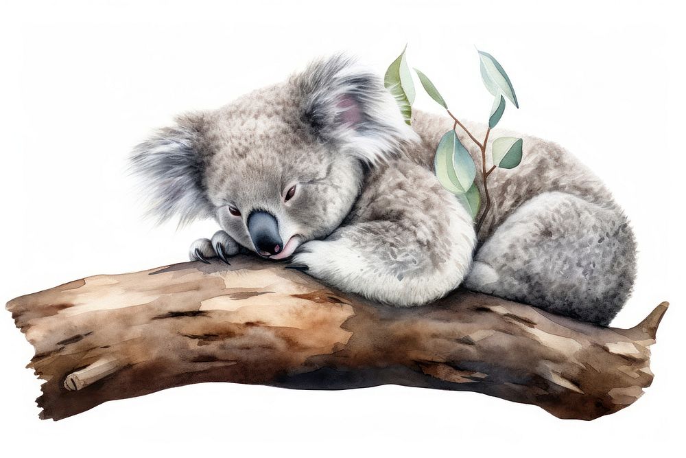 Koala wildlife sleeping mammal. AI generated Image by rawpixel.