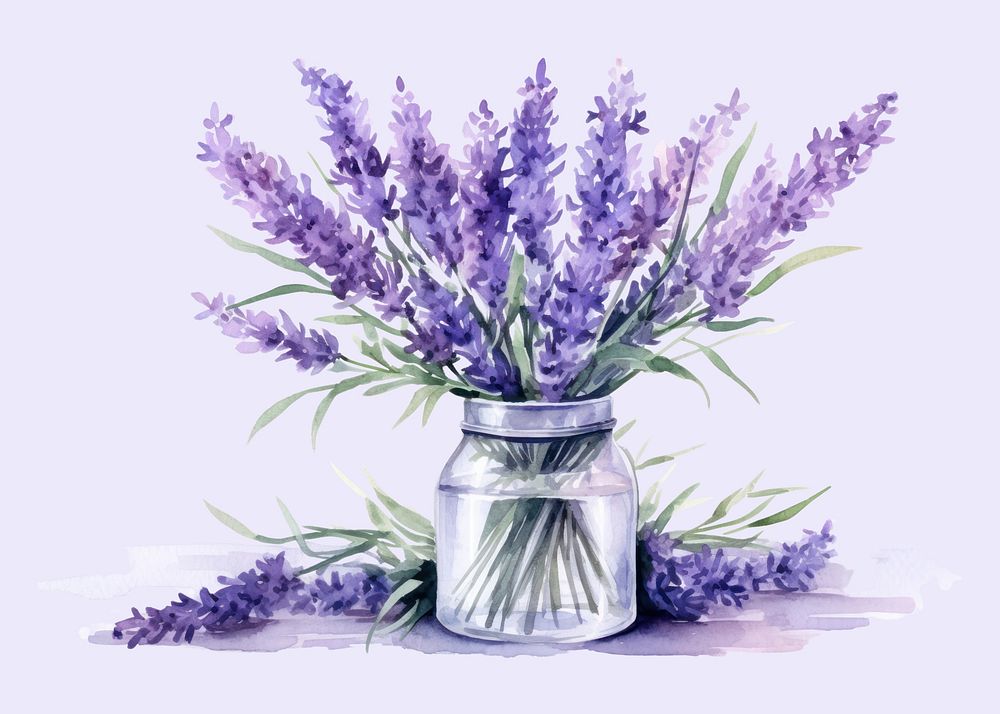 Lavender flower plant jar. AI generated Image by rawpixel.