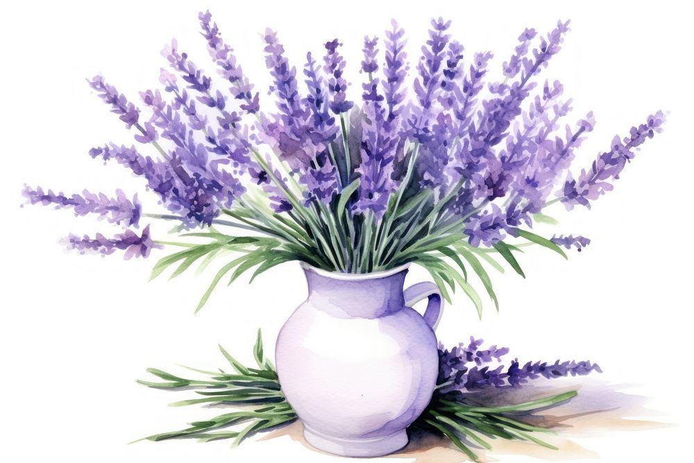 Lavender flower plant vase. AI generated Image by rawpixel.