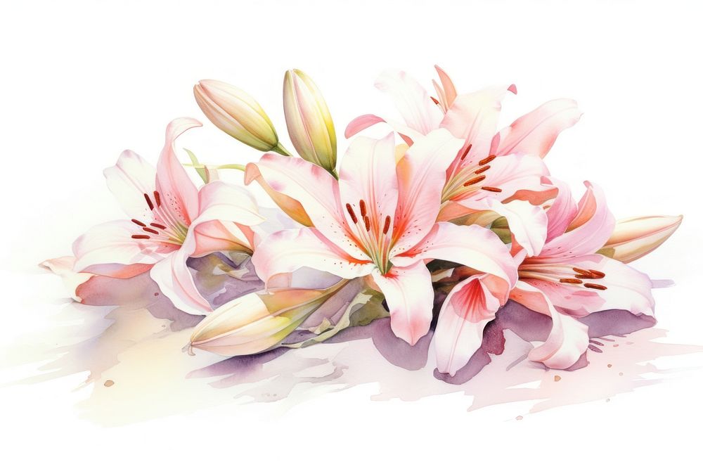 Petal lily blossom flower. AI generated Image by rawpixel.