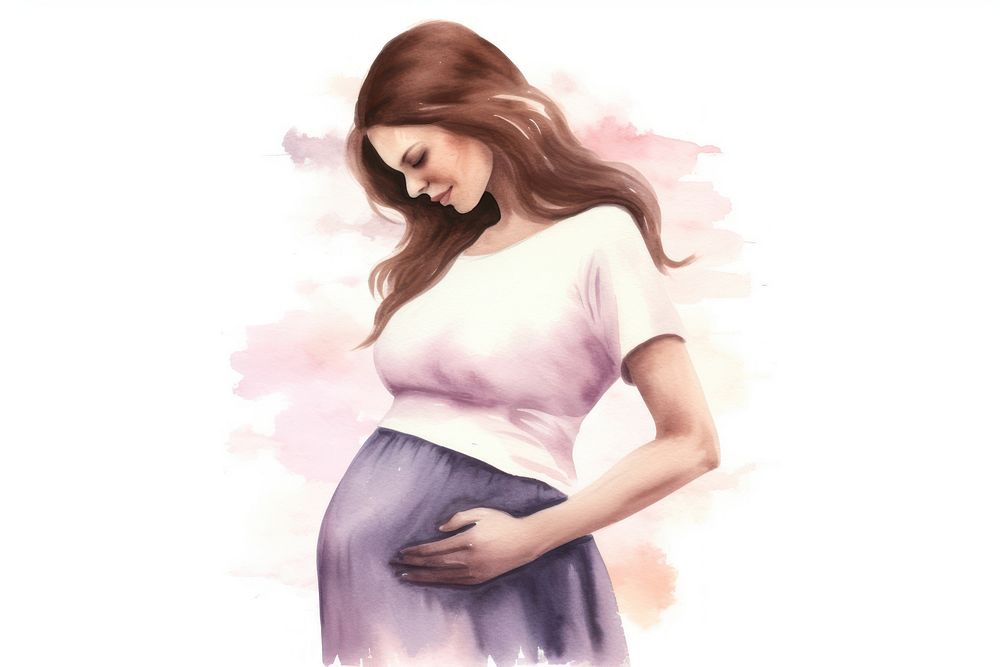 Pregnant portrait adult woman. AI generated Image by rawpixel.