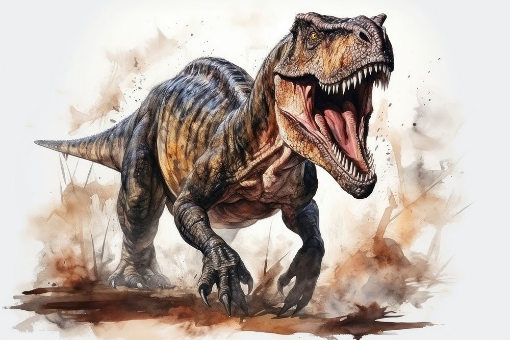 Dinosaur animal t-rex aggression. AI generated Image by rawpixel.