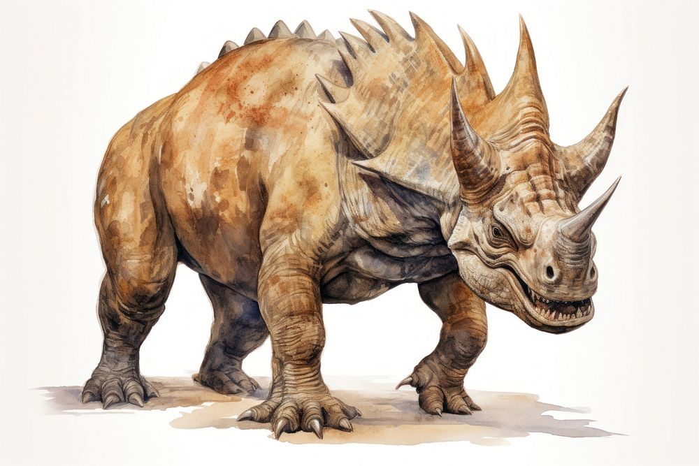 Dinosaur animal mammal rhinoceros. AI generated Image by rawpixel.