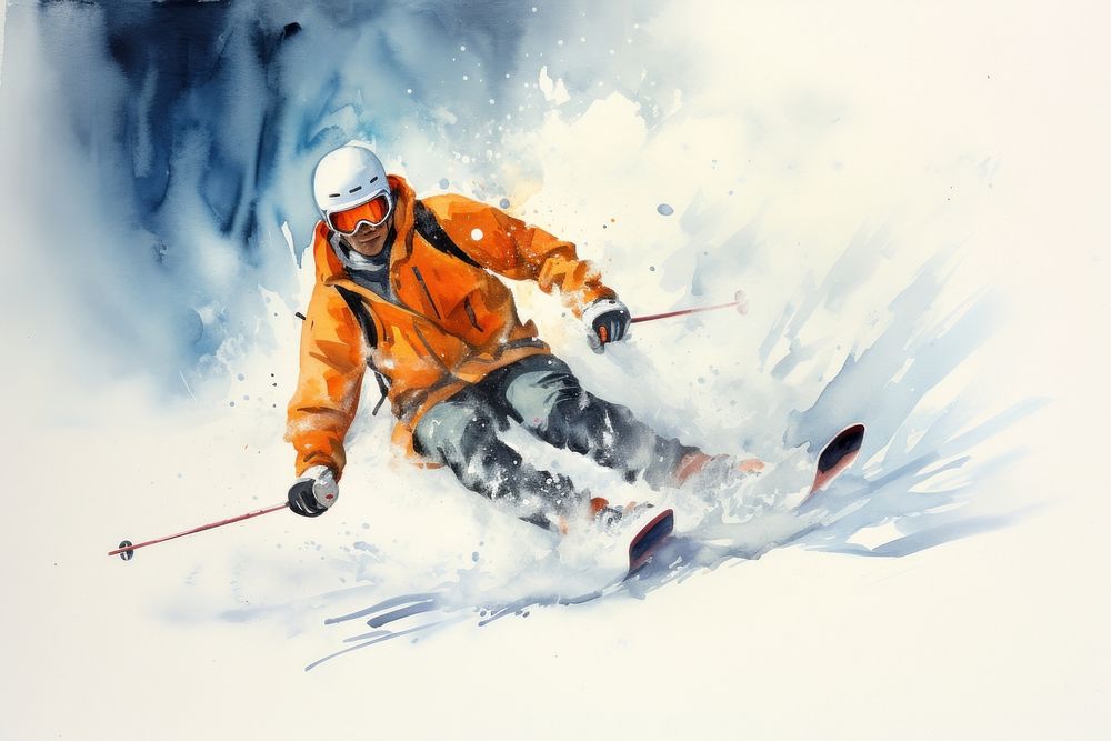 Skiing recreation helmet sports. AI generated Image by rawpixel.